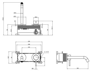 Встраиваемый смеситель для раковины AQUAme Siena AQM6215BG шлифованное золото